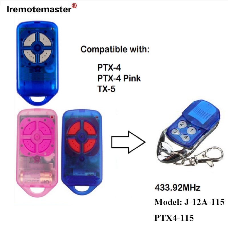 Maka PTX4 433.92 MHz Rolling Code Garage Door Remote Control