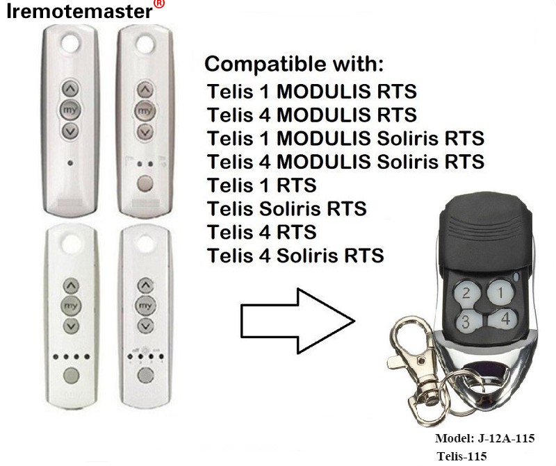 Maka Telis 1 RTS Telis Soliris RTS 4 RTS Garage Door Remote Control 433.42MHz